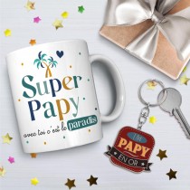 COFFRET MUG PORTE-CLÉS PAPY EN OR