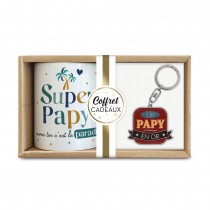 COFFRET MUG PORTE-CLÉS PAPY EN OR