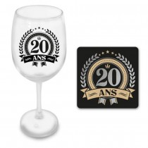 COFFRET VERRE A VIN 20 ANS