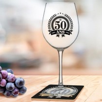 COFFRET VERRE A VIN 50 ANS