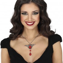 COLLIER CHAINE PENDENTIF CHAUVE-SOURIS RUBIS FEMME