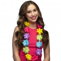 COLLIER HAWAÏEN ALOHA FLEURS POLYESTER MULTICOLORE