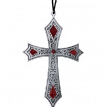 COLLIER PENDENTIF CROIX GOTHIQUE 21CM