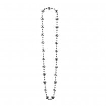 COLLIER PERLES BOULES FACETTES DISCO ARGENT ADULTE