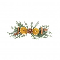 COMPO ARTIFICIELLE SAPIN ORANGE CANNELLE CÔNE 22CM