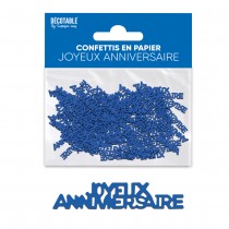 CONFETTIS PAPIER ANNIVERSAIRE 5CM BLEU