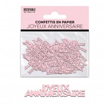 CONFETTIS PAPIER ANNIVERSAIRE 5CM ROSE