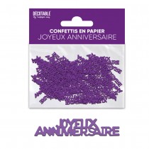 CONFETTIS PAPIER ANNIVERSAIRE 5CM VIOLET