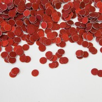 CONFETTIS PASTILLE ROND CARTON 6MM PAILLETÉ ROUGE