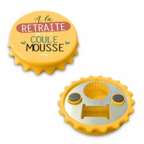 DÉCAPSULEUR MAGNÉTIQUE RETRAITE MOUSSE 7CM JAUNE