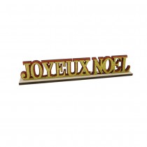 DÉCO BOIS FEUTRINE JOYEUX NOEL BRILLANT 4.5X25X4CM