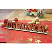 DÉCO BOIS FEUTRINE JOYEUX NOEL BRILLANT 4.5X25X4CM