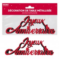 DÉCO DE TABLE ANNIVERSAIRE 19X7X2CM ROUGE