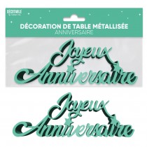 DÉCO DE TABLE ANNIVERSAIRE 19X7X2CM VERT