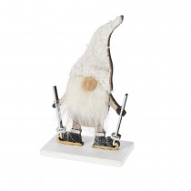 DÉCO GNOME DEBOUT BOIS 10CM BLANC