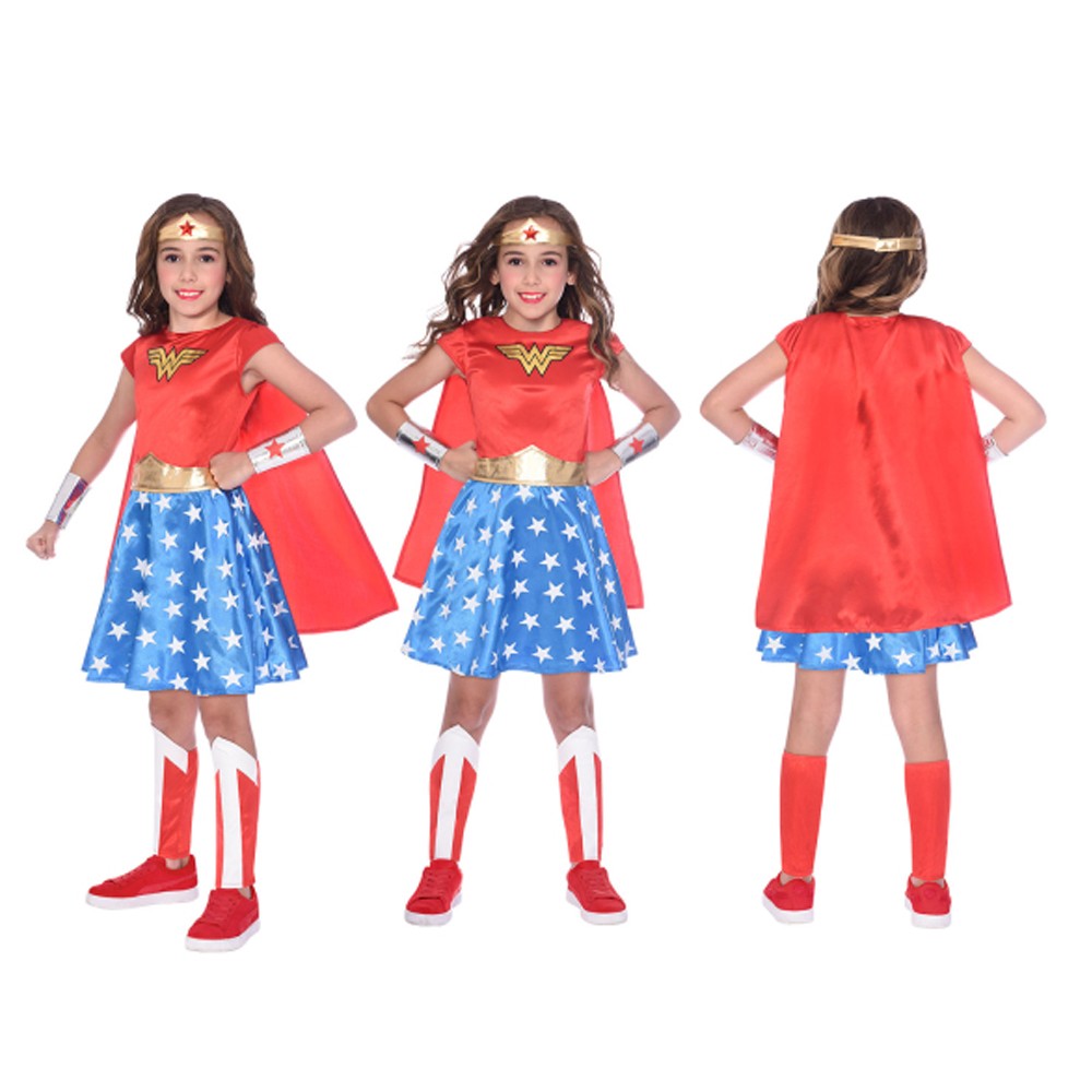 Wonder woman - deguisement avec lasso lumineux taille 7-8 ans, fetes et  anniversaires