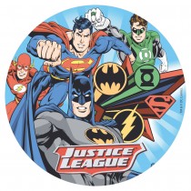 DISQUE AZYME JUSTICE LEAGUE DÉCO GÂTEAU 20CM