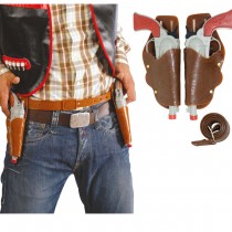 DOUBLE CARTOUCHIÈRE HOLSTERS PISTOLETS PLASTIQUE