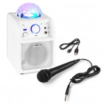 ENCEINTE KARAOKÉ SBS50W MICRO BOULE LED BLANC