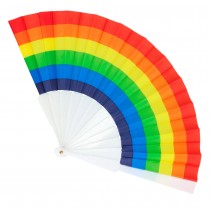 ÉVENTAIL POLYESTER FIERTÉ LGBT 23CM ARC-EN-CIEL