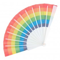 ÉVENTAIL POLYESTER FIERTÉ LGBT 23CM ARC-EN-CIEL