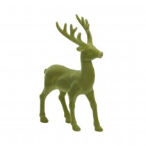 FIGURINE CERF DEBOUT FLOQUÉ 13.5X21CM VERT