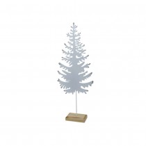 FIGURINE DÉCORATIVE SAPIN MÉTAL 24X62CM BLANC