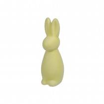 FIGURINE LAPIN DEBOUT TISSU FLOQUÉ 20CM JAUNE PÂLE