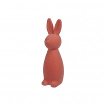 FIGURINE LAPIN DEBOUT VELOUTÉ 46CM CORAIL