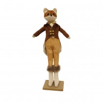 FIGURINE RENARD ANTHROPOMORPHE SPECTACLE 9X7X34CM