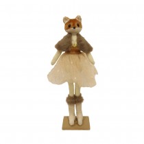 FIGURINE RENARD ANTHROPOMORPHE SPECTACLE 9X7X34CM