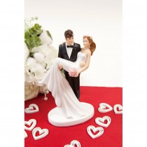 FIGURINE RÉSINE COUPLE PORTÉ MARIÉE 18CM