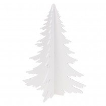 FIGURINE SAPIN 3D BOIS 43CM BLANC