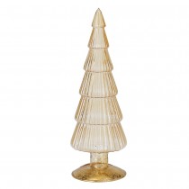 FIGURINE SAPIN CONIQUE VERRE 25CM TRANSPARENT OR