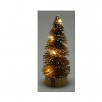 FIGURINE SAPIN ENNEIGÉ 8 LEDS 15CM VERT