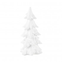 FIGURINE SAPIN NOËL NEIGE RÉSINE 13.5X6.5CM BLANC