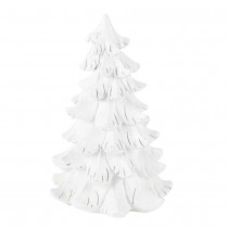 FIGURINE SAPIN NOËL NEIGE RÉSINE 15X10CM BLANC