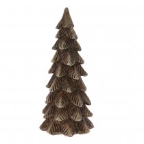 FIGURINE SAPIN POLYSTONE COULEUR AUTOMNE 7X7X13CM