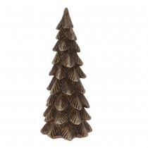 FIGURINE SAPIN POLYSTONE COULEUR AUTOMNE 9X9X22CM