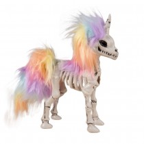 FIGURINE SQUELETTE LICORNE PLASTIQUE 21CM RAINBOW