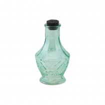 FIOLE VERRE OUVRAGÉ 6.5X11.5CM VERT