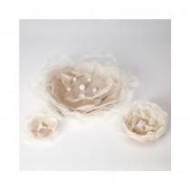 FLEURS JUTE NATUREL PERLE D23/11/6CM