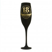 FLÛTE À CHAMPAGNE VERRE 18ANS 24CM NOIR OR