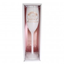 FLÛTE À CHAMPAGNE VERRE ANNIVERSAIRE 24.8CM BLANC