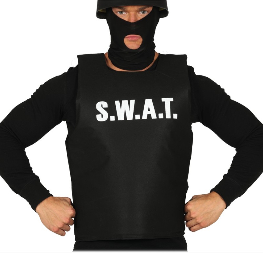 Gilet tactique Noir Swat law enforcement - Comet Airsoft