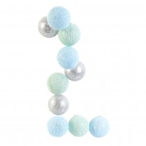 GUIRLANDE 10 BOULES LED 192CM BLEU GRIS VERT