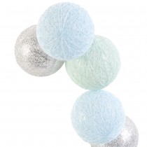 GUIRLANDE 10 BOULES LED 192CM BLEU GRIS VERT