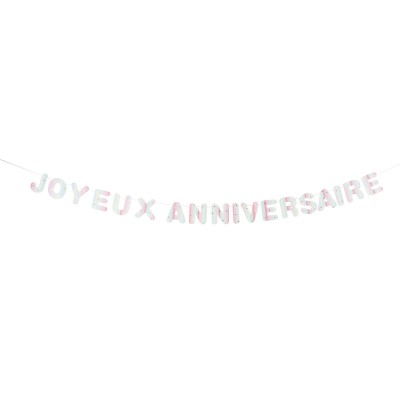 Guirlande Joyeux Anniversaire lettres argent 2 mètres – Farfouil en fête