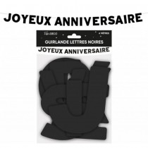 GUIRLANDE LETTRES ANNIVERSAIRE 4M NOIR