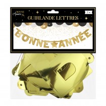 GUIRLANDE LETTRES CARTON BONNE ANNÉE 2M OR